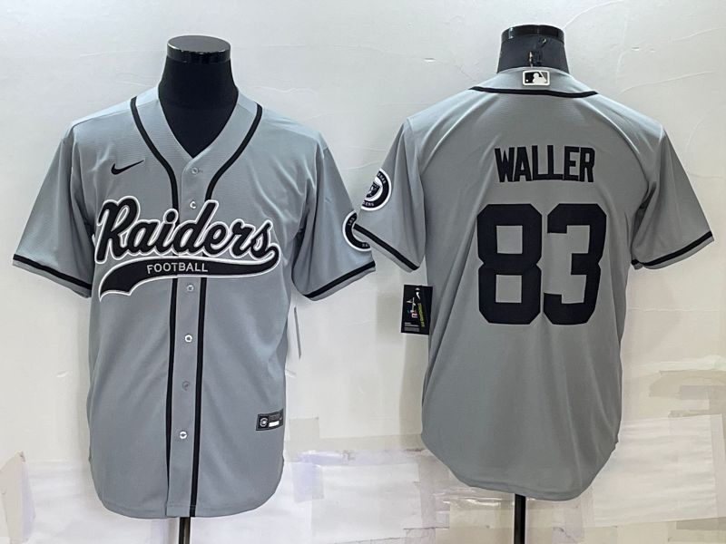 Men Oakland Raiders #83 Waller Grey 2022 Nike Co branded NFL Jersey->oakland raiders->NFL Jersey